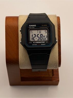 Casio W217H-1AV,  50 Meter Chronograph Watch,Alarm, Black Resin, Illuminator